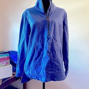 Unisex pull over fleece L.L. Bean 100% cotton Shacket Blue G7